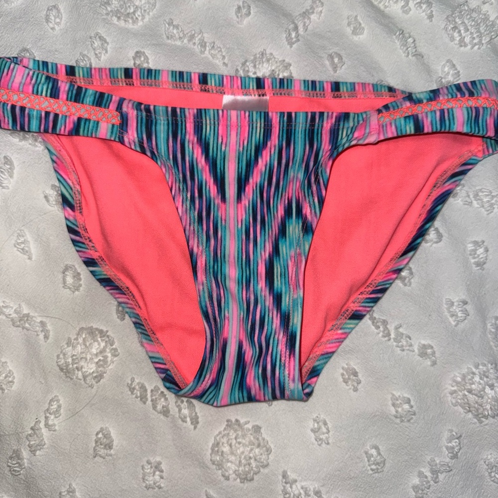Xhilaration Pink and Blue Patterned Bikini Bottom